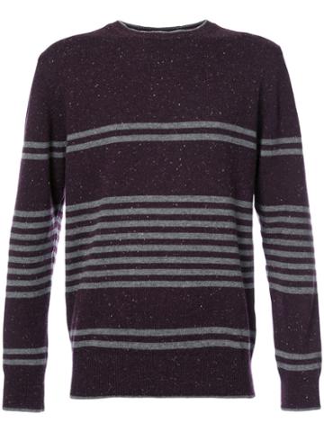 Eleventy - Horizontal Stripe Sweater - Men - Cashmere - L, Pink/purple, Cashmere