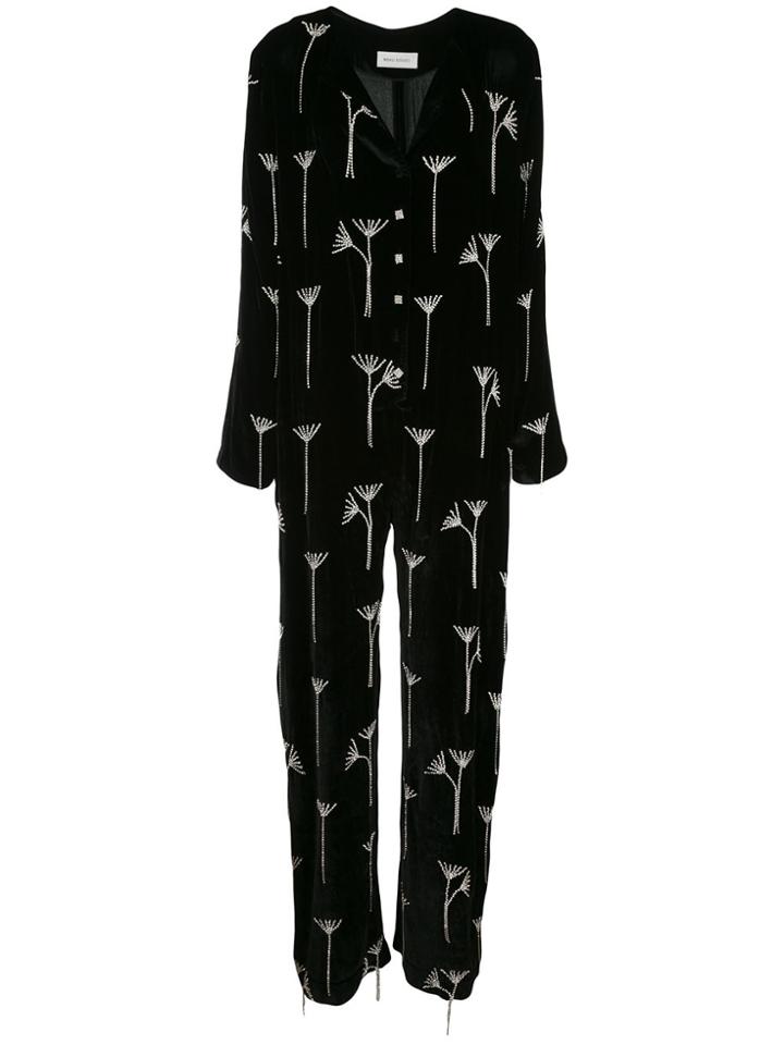 Beau Souci Embellished Long-sleeve Jumpsuit - Black