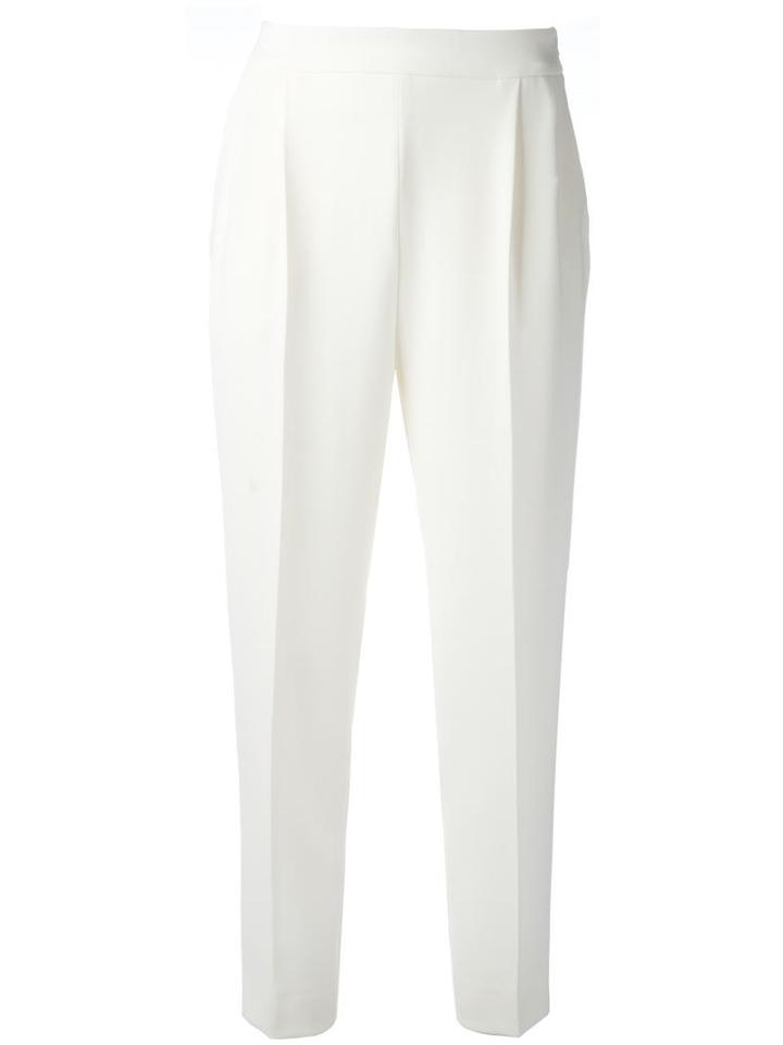 Max Mara Cropped Trousers, Women's, Size: 42, White, Polyester/triacetate