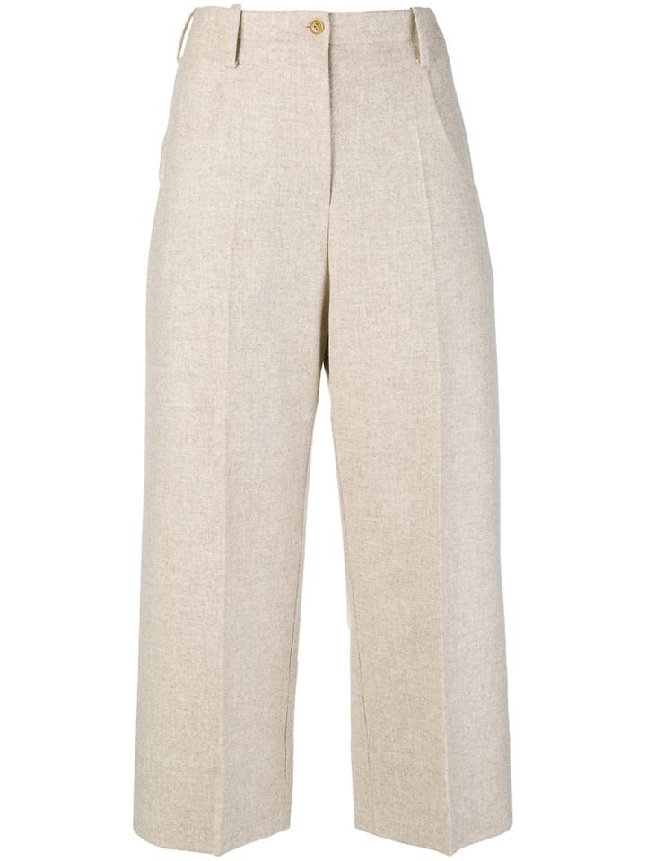 Nehera Cropped Wide-leg Trousers - Nude & Neutrals