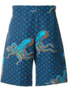 Ps By Paul Smith Octopus Print Shorts - Blue