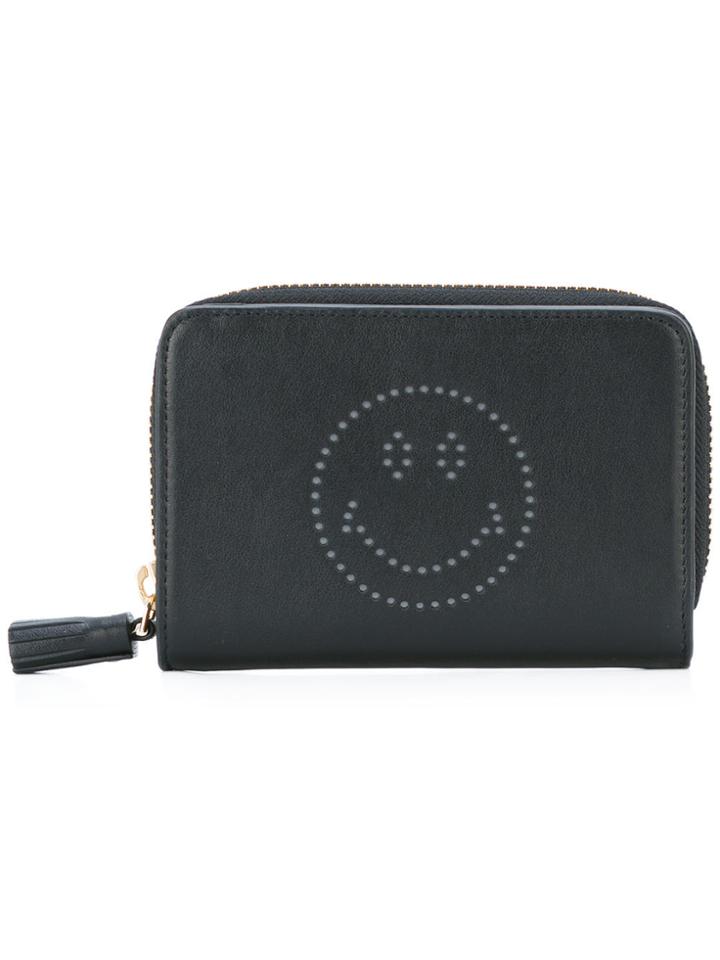Anya Hindmarch Smiley Zip Around Wallet - Black