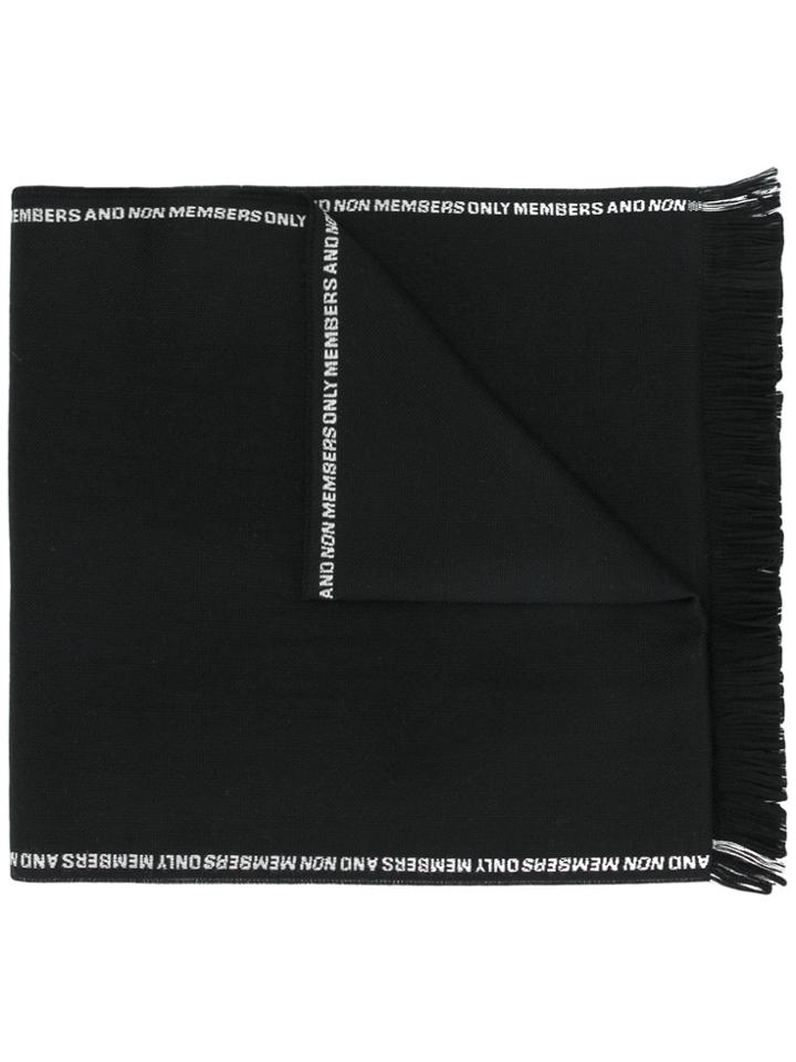 Stella Mccartney Members Frayed Scarf - Black