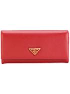 Prada Classic Continental Wallet - Red