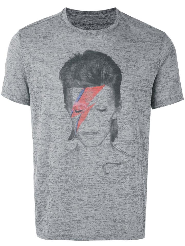 John Varvatos Star Usa - David Bowie Print T-shirt - Men - Cotton/polyester - S, Grey, Cotton/polyester
