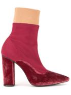 Lalo Pointed Toe Ankle Boots - Red