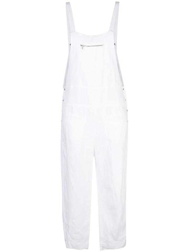 Transit Front Zip Pocket Dungarees - White