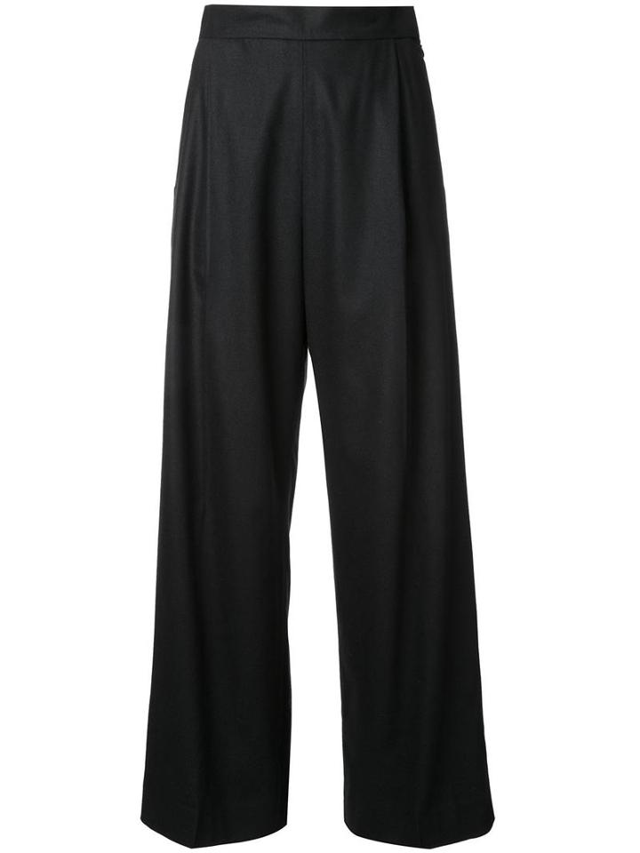 H Beauty & Youth Pleated High Waisted Trousers, Women's, Size: Medium, Black, Polyurethane/wool