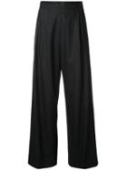 H Beauty & Youth Pleated High Waisted Trousers, Women's, Size: Medium, Black, Polyurethane/wool