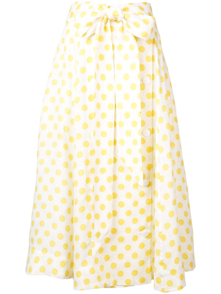 Lisa Marie Fernandez Polka Dot Full Skirt - Yellow & Orange