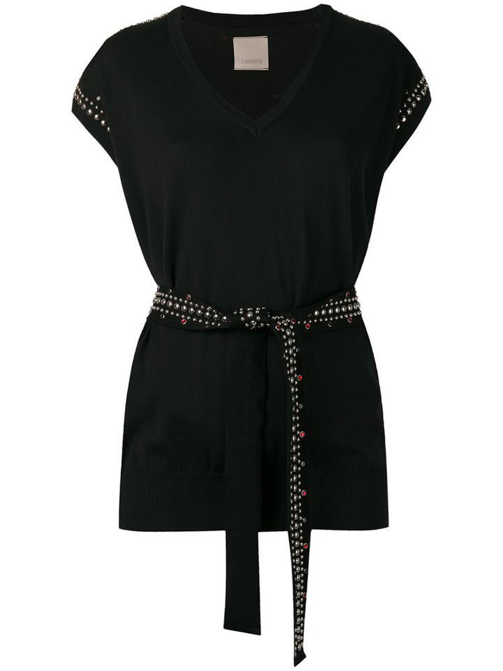 Laneus Land Blouse, Women's, Size: 38, Black, Cotton/aluminium