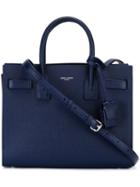 Saint Laurent Baby 'sac De Jour' Tote, Women's, Blue, Calf Leather