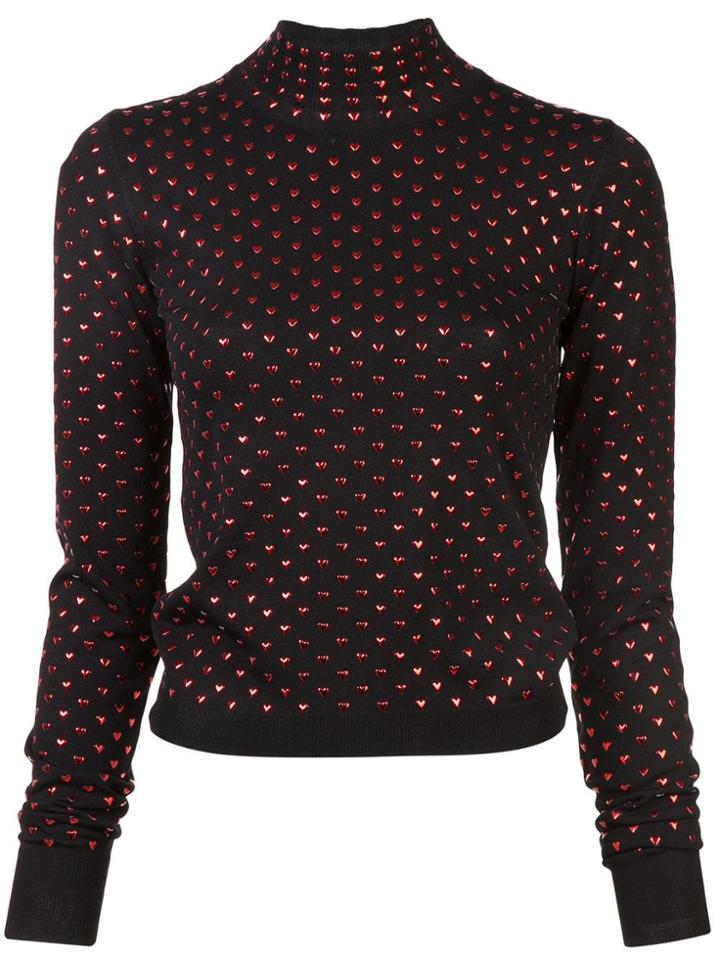 Adam Selman Heart Polka Dot Jumper - Black