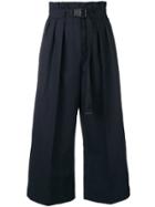 Kenzo Loose Flared Cropped Trousers - Blue