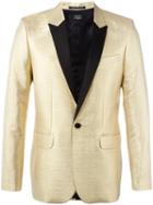 Garcons Infideles - Lamé Blazer With Contrast Lapel - Men - Polyester/viscose/metallic (grey) Fibre - 50, Polyester/viscose/metallic Fibre