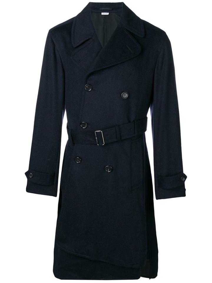 Comme Des Garçons Homme Plus Double-breasted Asymmetric Coat - Blue