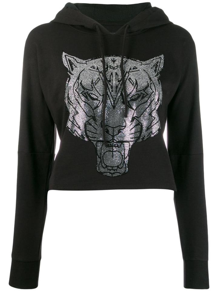 Plein Sport Rhinestone Motif Hoodie - Black