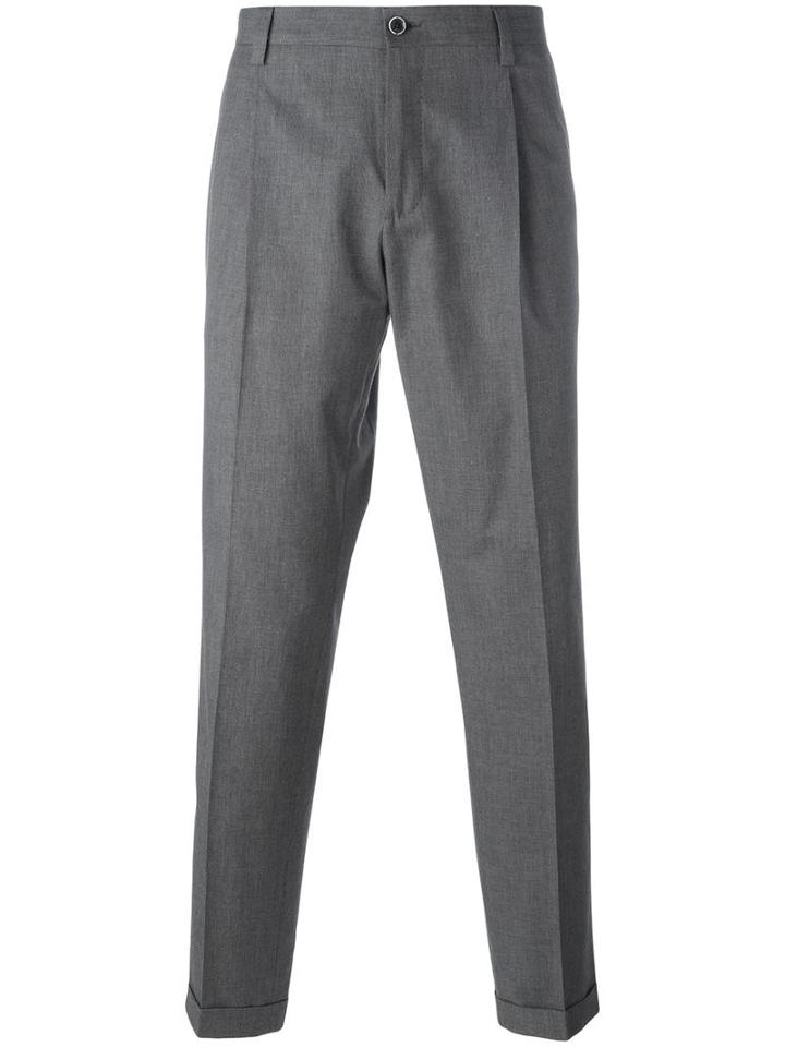 Dolce & Gabbana Tailored Trousers, Men's, Size: 52, Grey, Cotton