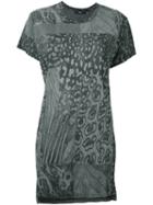 Diesel Leopard Print T-shirt, Women's, Size: Small, Grey, Viscose