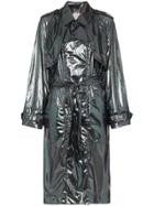 Christopher Kane Sequin Embellished Belted Trench Coat - Black