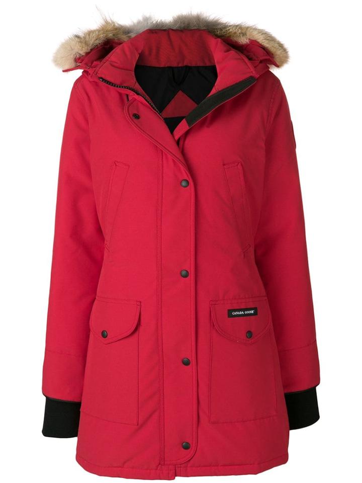 Canada Goose Mid-length Parka Coat - Red