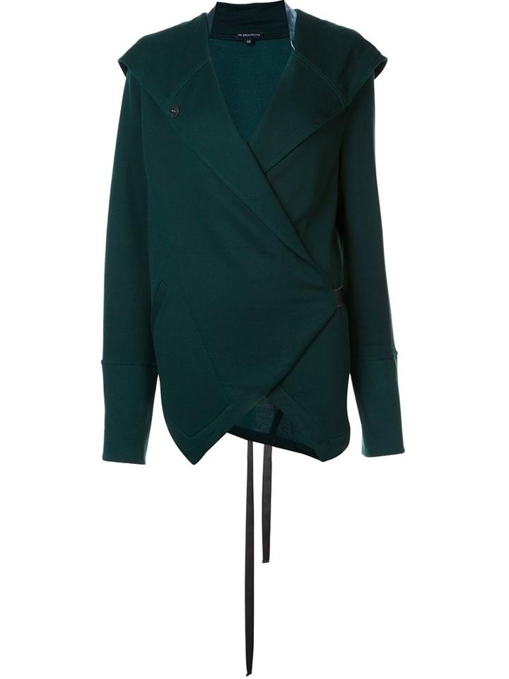 Ann Demeulemeester Wrap Cardigan, Women's, Size: 40, Green, Lyocell/cotton
