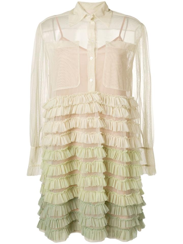 Erika Cavallini Ruffled Degradé Dress - Neutrals
