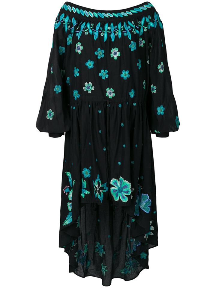 Michel Klein Embroidered Floral Dress - Black