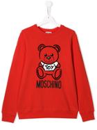 Moschino Kids Teddy Print Sweater - Red