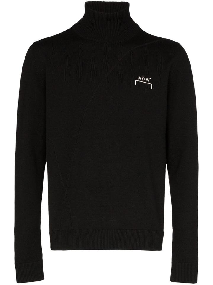 A-cold-wall* Logo-embroidered Roll-neck Jumper - Black