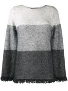D.exterior Colour Block Sweater - Grey