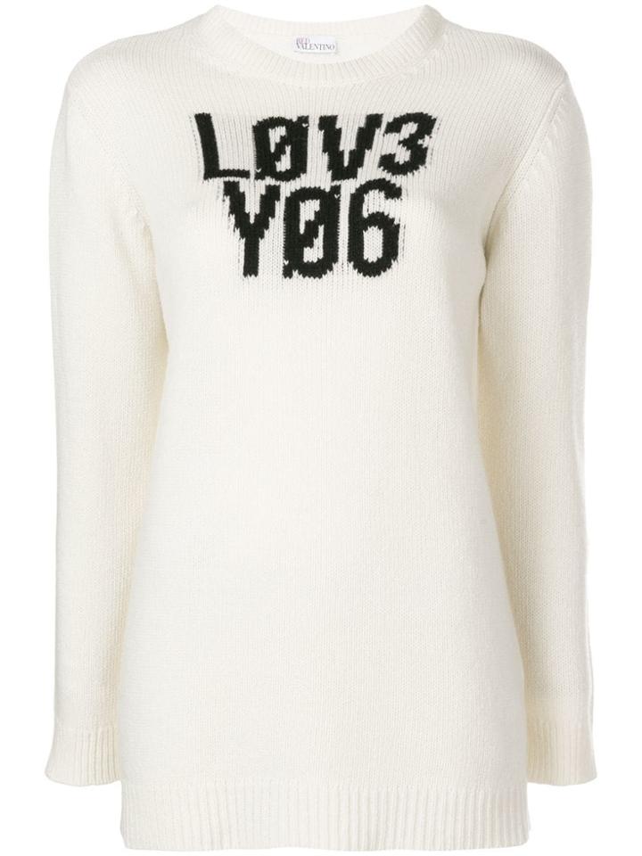 Red Valentino Love You Jacquard Jumper - White