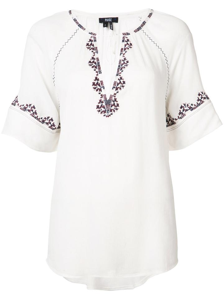 Paige - Chessa Embroidered Blouse - Women - Viscose - S, White, Viscose