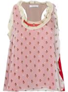 Valentino Floral Print Colour Block Blouse - Nude & Neutrals