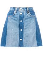 Re/done Panelled Denim Skirt - Blue