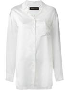 Alexandre Vauthier Silk Satin Shirt, Women's, Size: 38, White, Silk