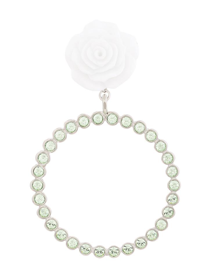 G.v.g.v. Rose Drop Rhinestone Hoops - White