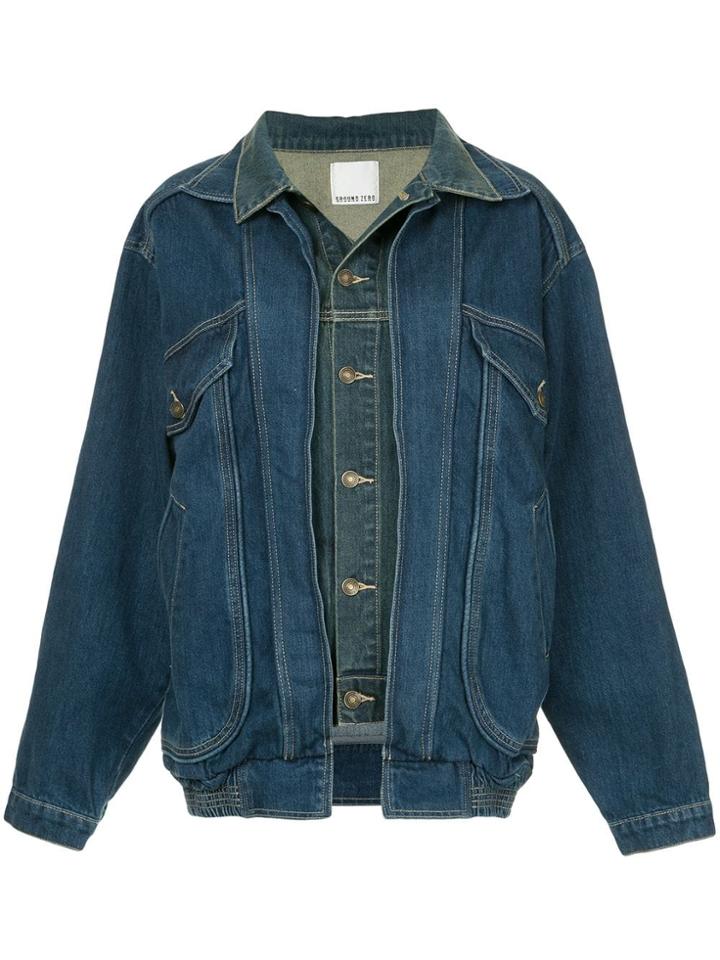 Ground Zero Oversized Denim Jacket - Blue