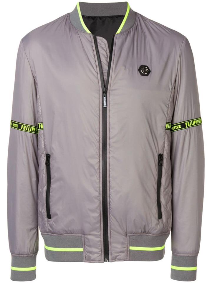 Philipp Plein Padded Bomber Jacket - Grey