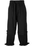 Yohji Yamamoto Layered Cropped Pants, Men's, Size: 3, Black, Cotton