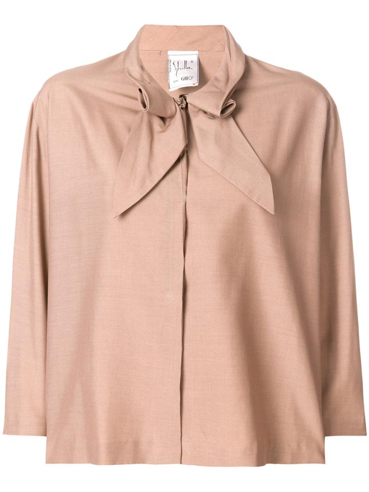 A.n.g.e.l.o. Vintage Cult Tied Neck Loose Blouse - Pink & Purple