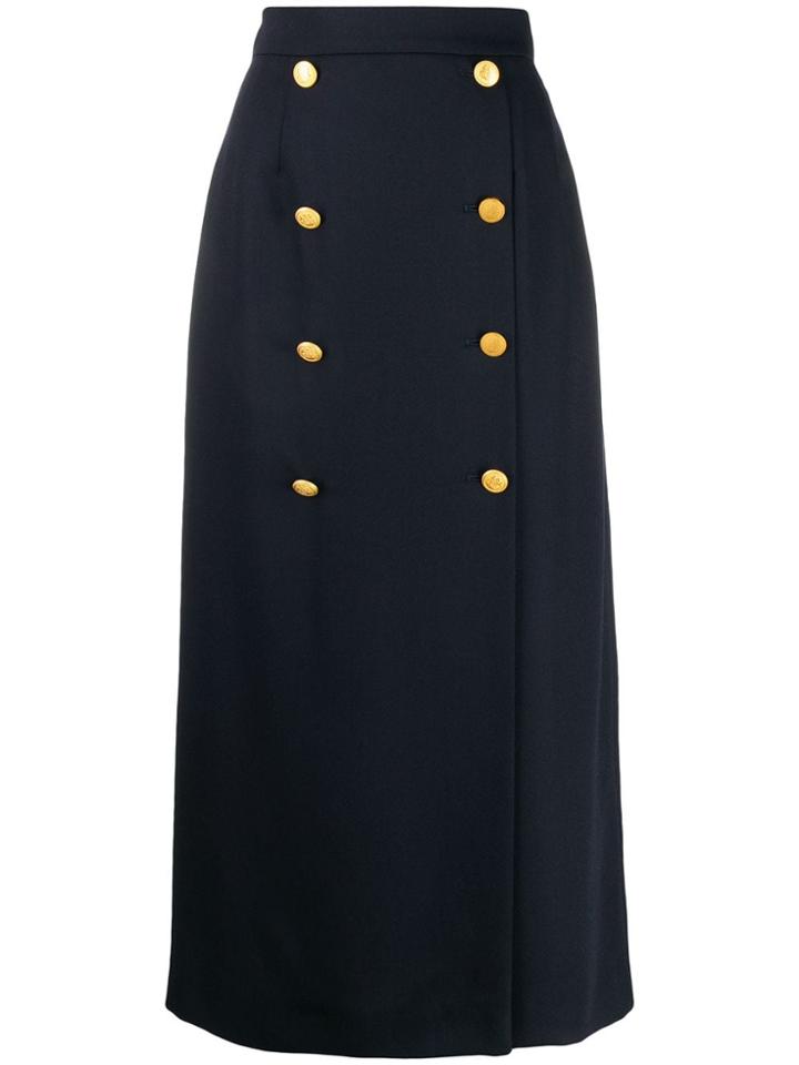 A.n.g.e.l.o. Vintage Cult 1980s Logo Button Skirt - Blue
