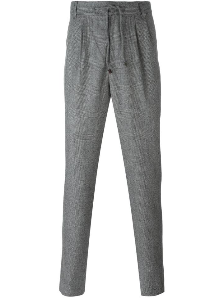 Brunello Cucinelli Drawstring Trousers, Men's, Size: 48, Black, Cotton/viscose/wool