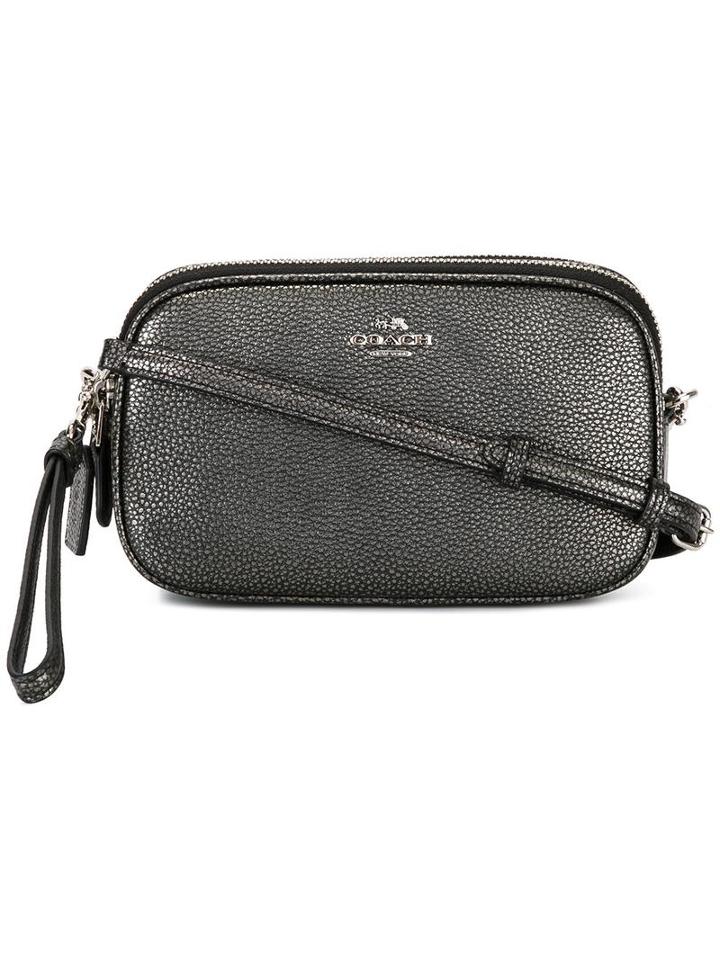 Coach Metallic (grey) Crossbody Bag, Women's, Leather/nylon