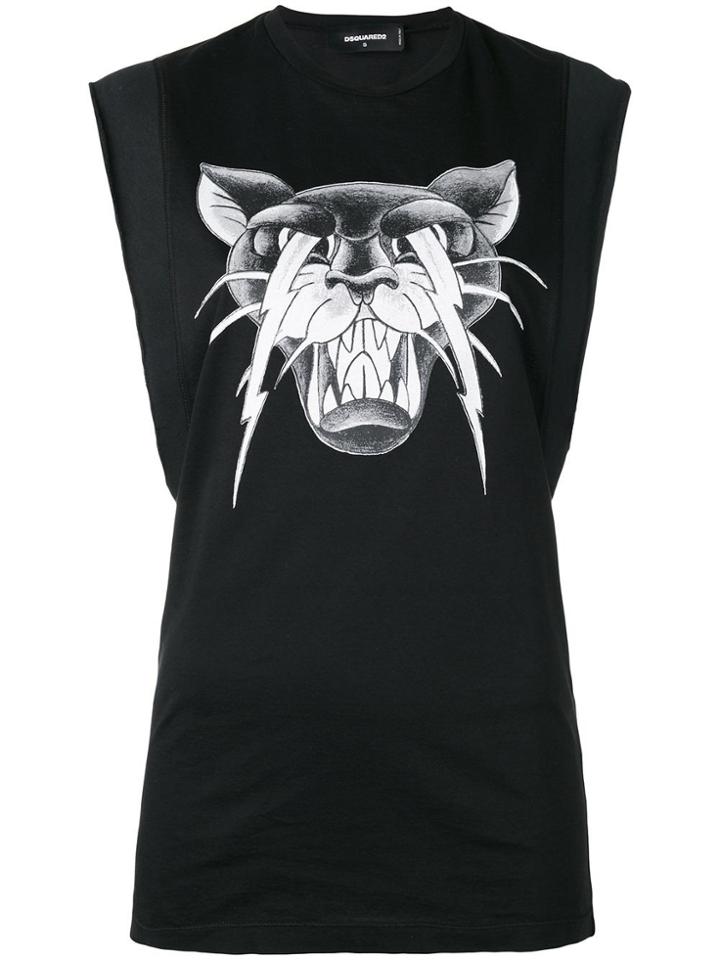 Dsquared2 Cat Print Tank Top - Black