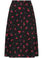 Hvn Wiona Cherry Print Skirt - Black