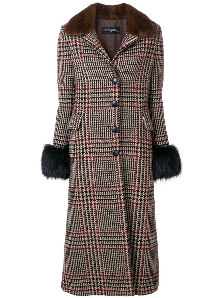 Simonetta Ravizza Single Breasted Long Coat - Brown