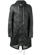 High Low Hem Raincoat - Men - Cotton - M, Black, Cotton, Rick Owens Drkshdw