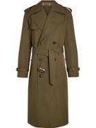Burberry Reversible Tropical Gabardine And Check Trench Coat - Green