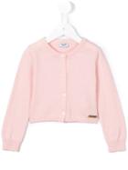 Moschino Kids - Round Neck Cardigan - Kids - Cotton/wool - 24 Mth, Pink/purple